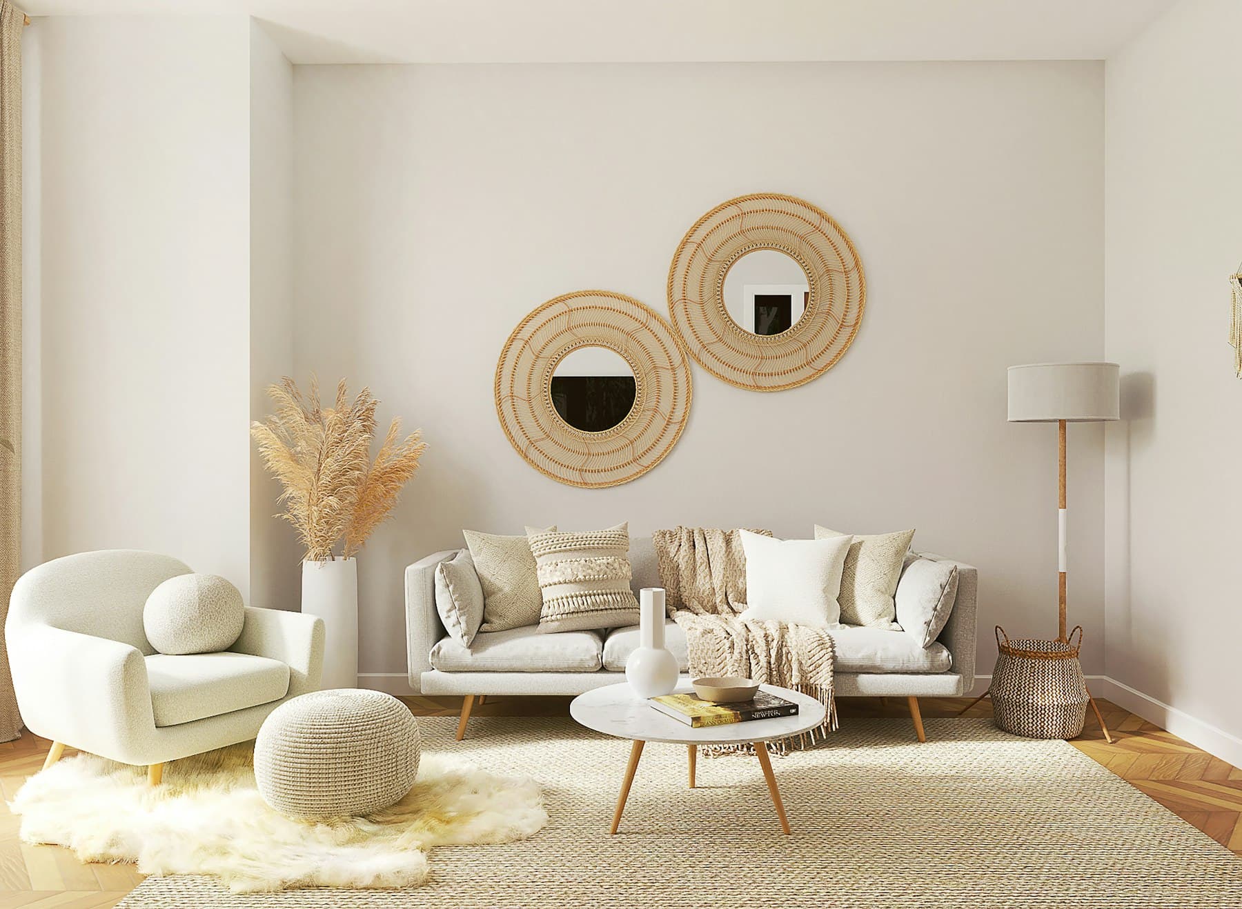Soft cream and cane, Living Room